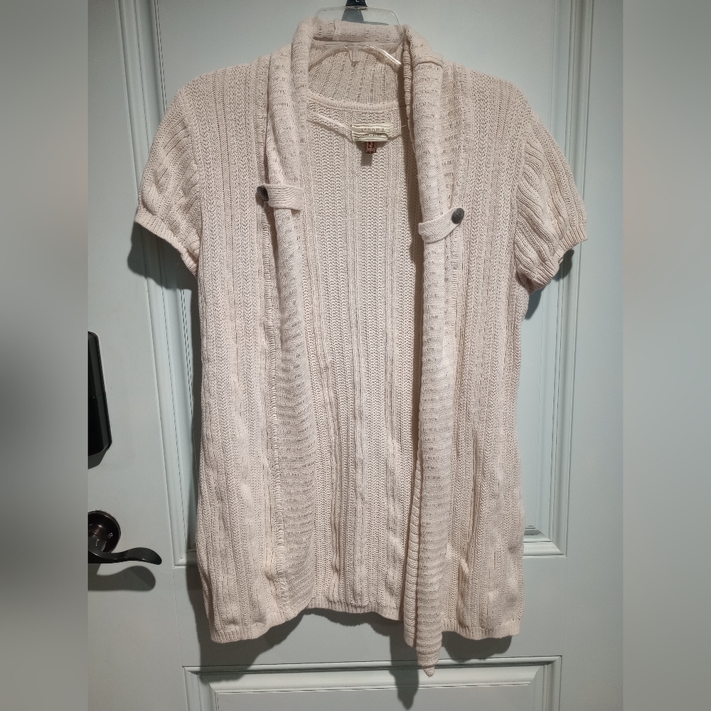 Sonoma life & style cream color short sleeve sweater cover up